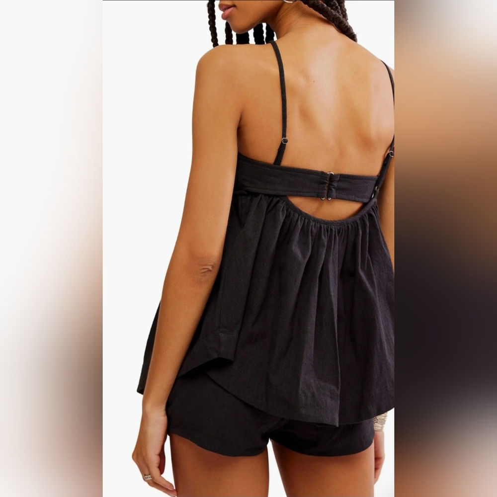 NWT FREE PEOPLE Tabea Babydoll Tank & Short Set Linen Blend!! Size M - Picture 4 of 10